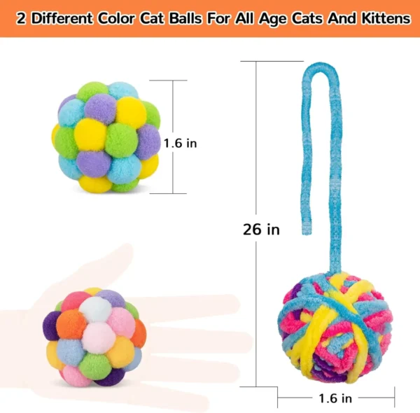 6 Yarn Cat Balls with Bells – Interactive Toys for Kittens - Image 4